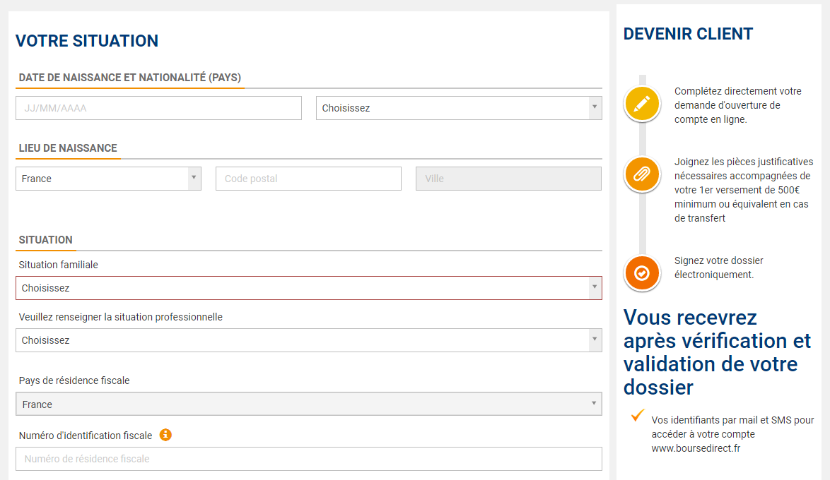 Ouvrir un PEA sur Bourse direct